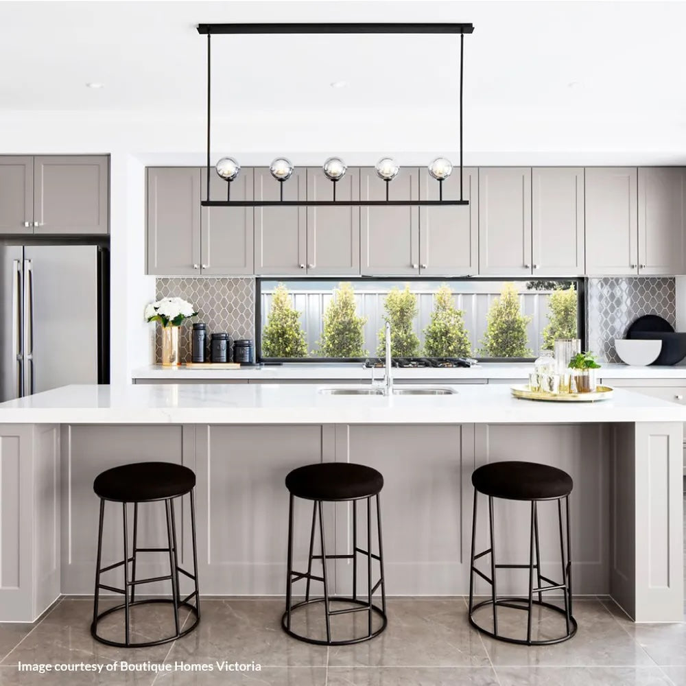 Aiden Black Steel Kitchen Stool