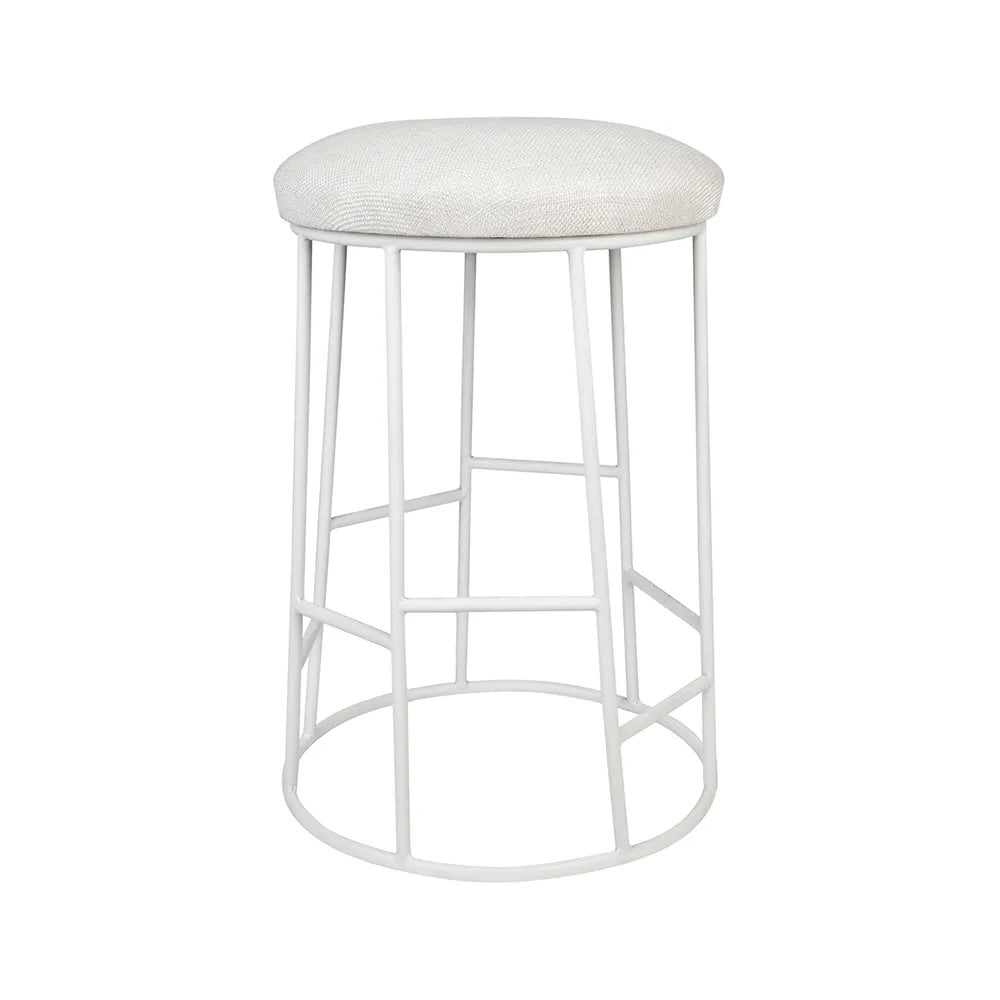 Aiden White Steel Kitchen Stool