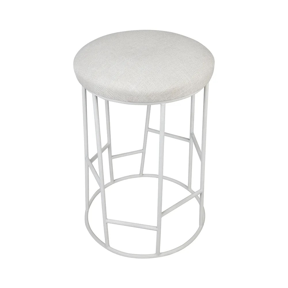 Aiden White Steel Kitchen Stool