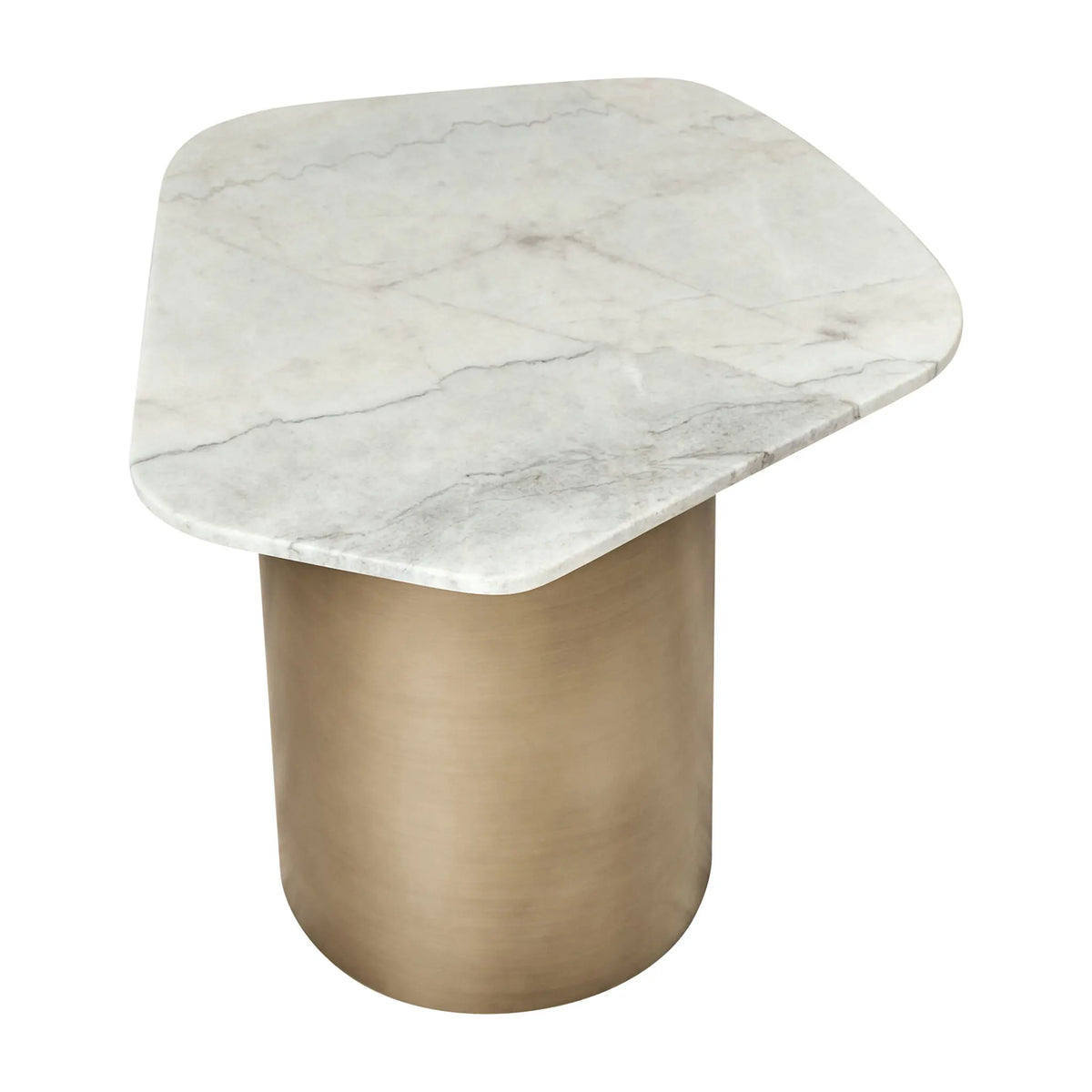 Isabelle Marble Side Table - Brass