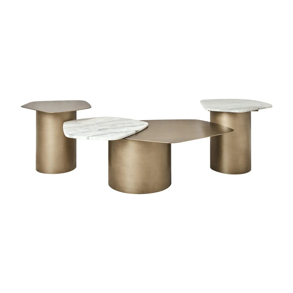 Isabelle Marble Side Table - Brass
