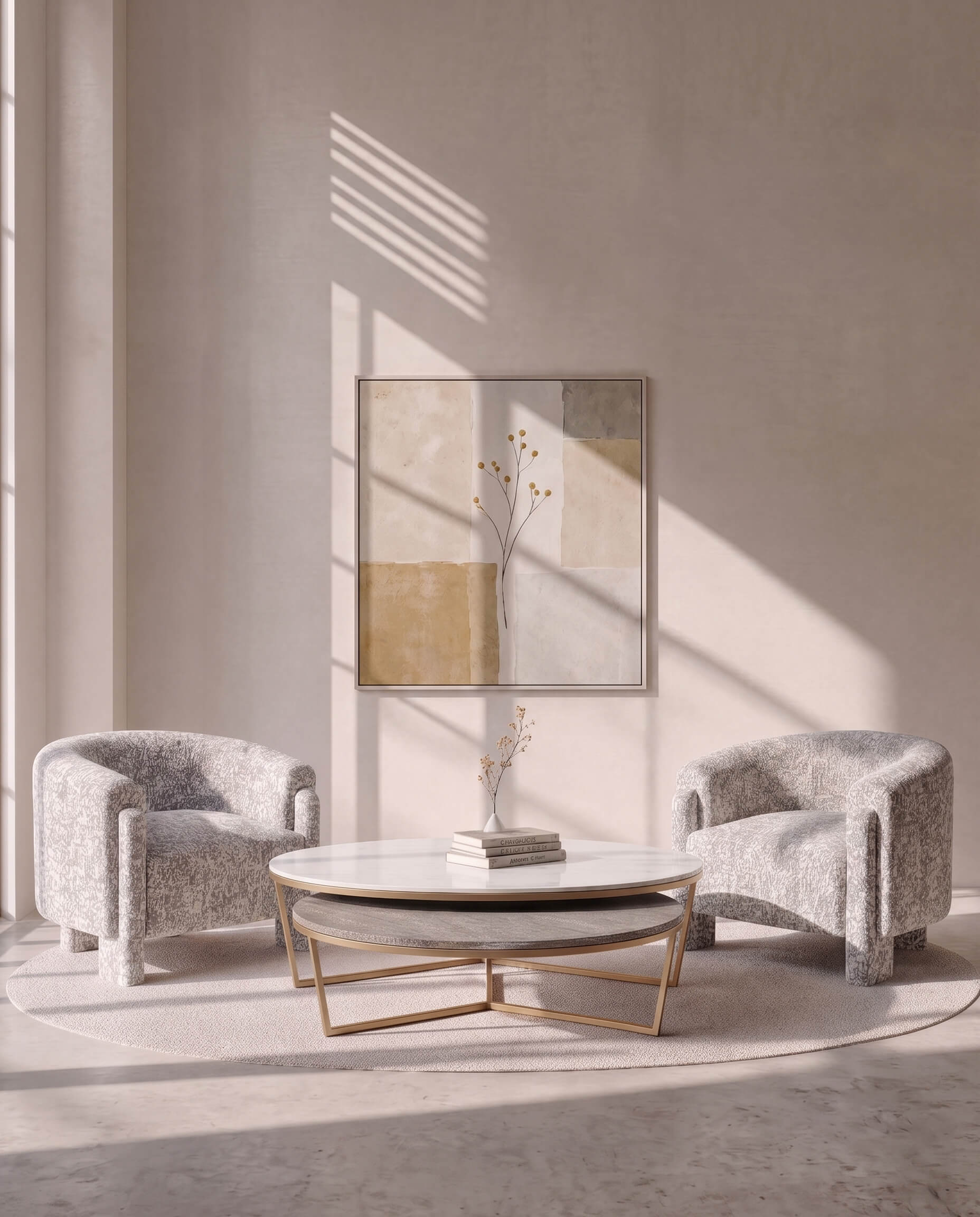 Anette 2 piece Marble and Shagreen Coffee Table
